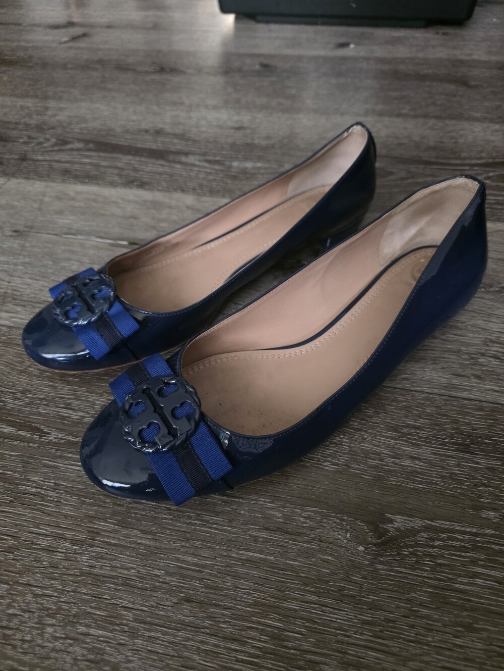 Tory Burch Maritime Patent Leather navy blueBallet flat strip
